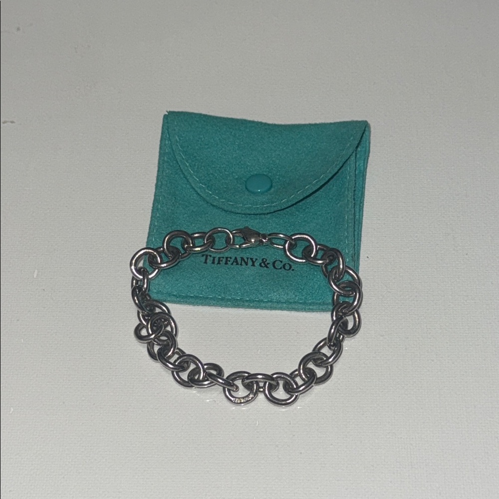 Tiffany & Co. Silver Bracelet with Teal Pouch - Picture 10 of 16